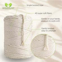 Load image into Gallery viewer, Natural Single Twisted Macramé 4mm 225m

