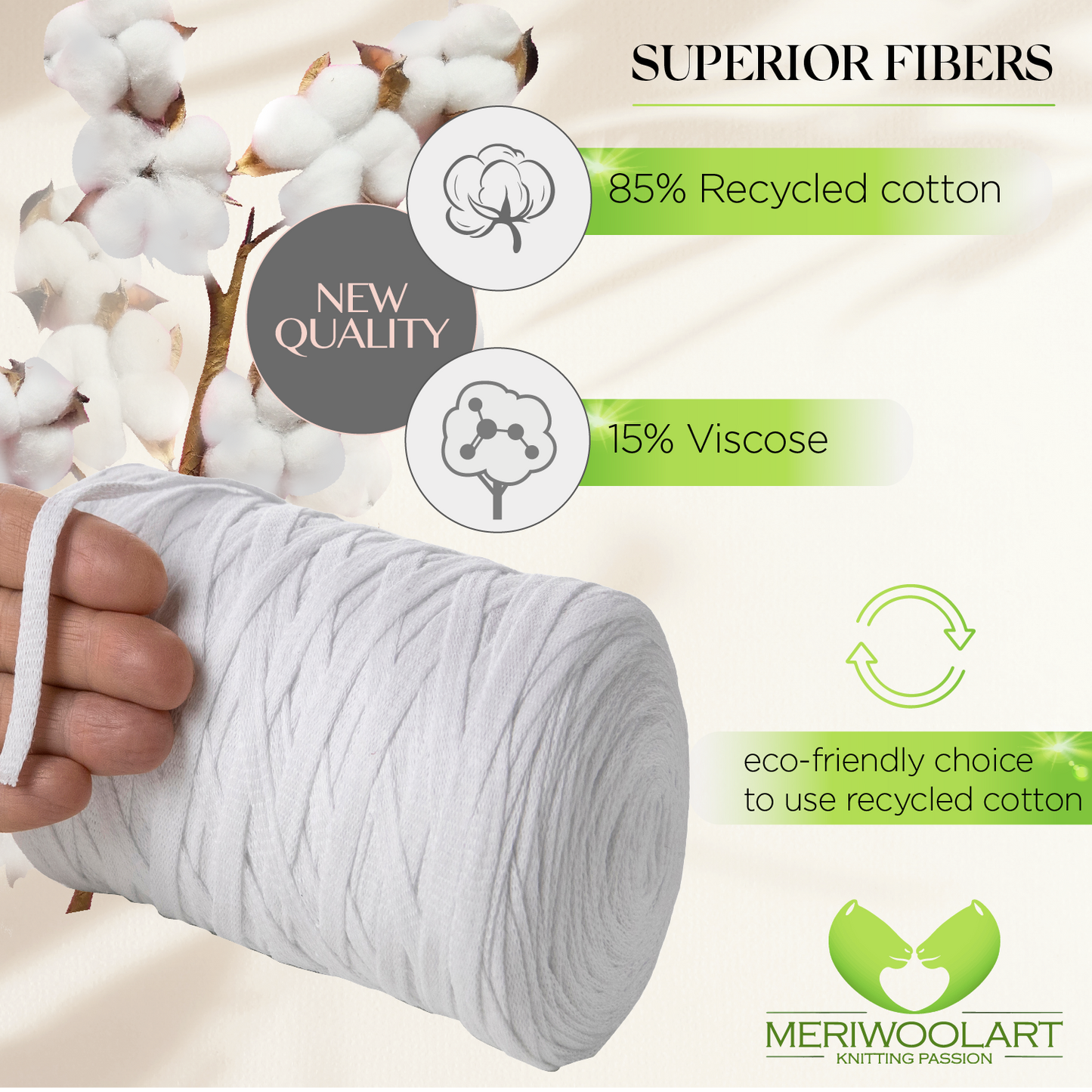 White Cotton Ribbon 10mm 150m