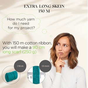 Sea Green Cotton Ribbon 10mm 150m