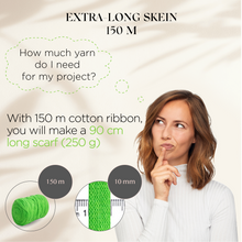 Load image into Gallery viewer, Neon Green Cotton Ribbon 10mm 150m
