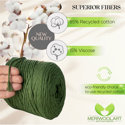 Salbei Single Twisted Macramé 4mm 225m