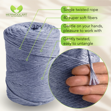 Load image into Gallery viewer, Jeans Single Twisted Macramé 3mm 200m
