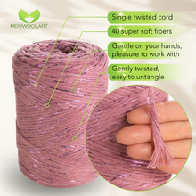Load image into Gallery viewer, Pflaume Lurex Single Twisted Macramé 3mm 200m
