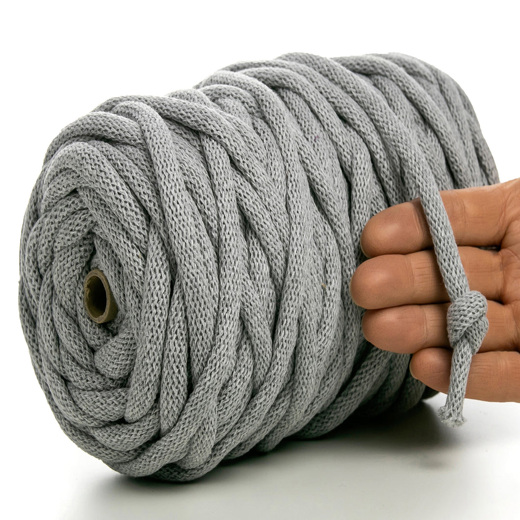 LIGHT GREY RECYCLED COTTON CORD 10 MM, 60 M