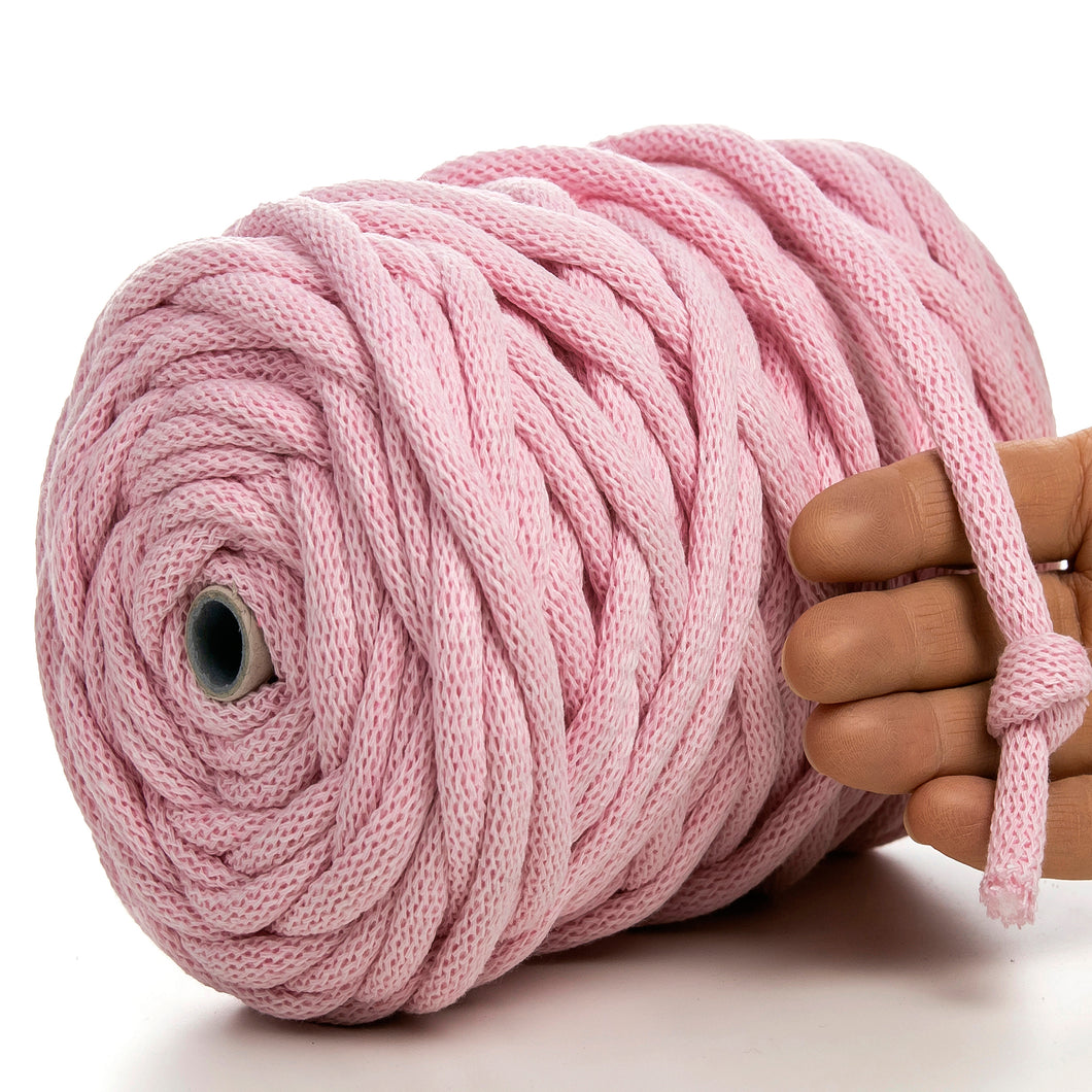 LIGHT PINK RECYCLED COTTON CORD 10 MM, 60 M