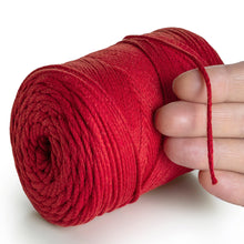 Load image into Gallery viewer, Red Macramé Cotton 2mm 250m
