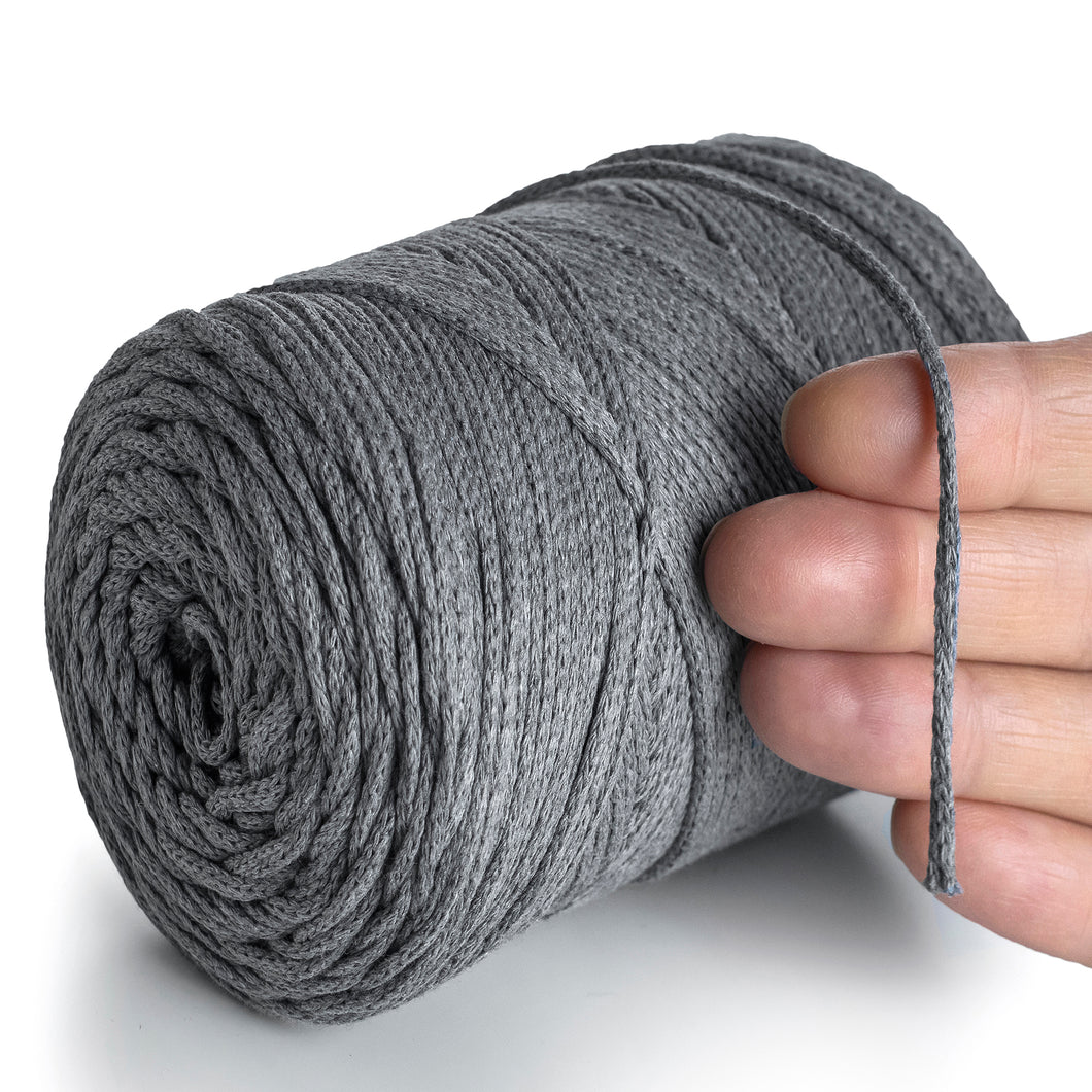 Algodón Macramé Gris Oscuro 2mm 250m