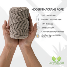 Load image into Gallery viewer, SAND MACRAME  ROPE 4 MM, 75 M INFOGRAPHIC
