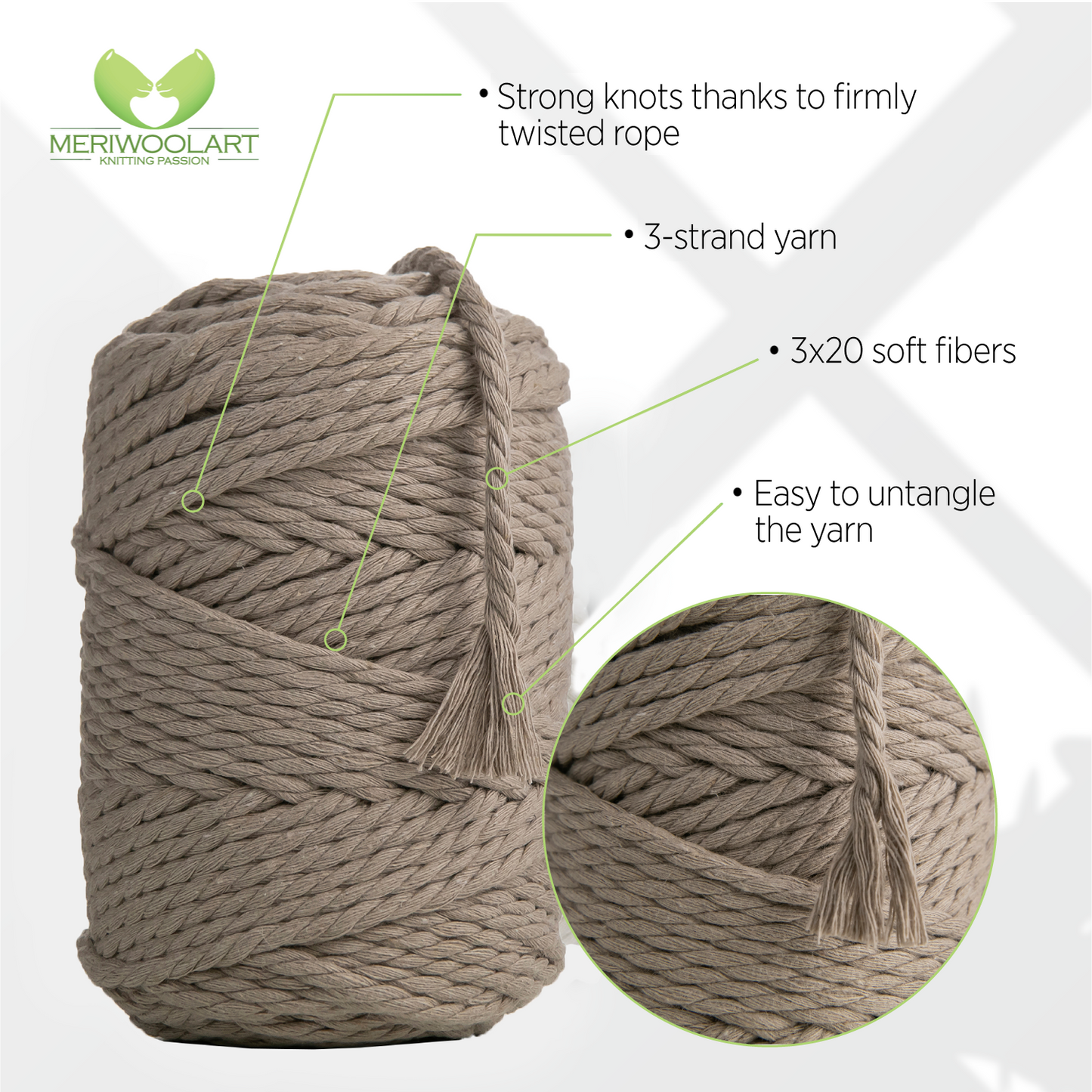 SAND MACRAME  ROPE 4 MM, 75 M INFOGRAPHIC