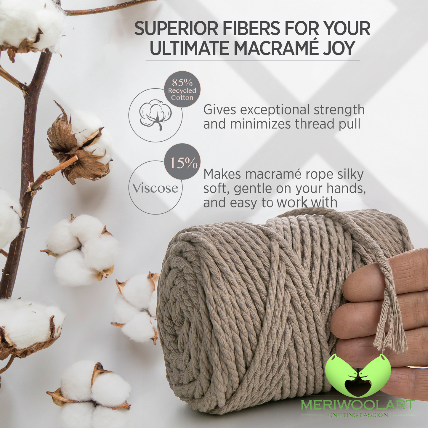 SAND MACRAME  ROPE 4 MM, 75 M INFOGRAPHIC