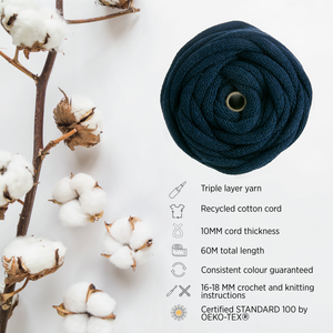 SEA RECYCLED COTTON CORD 10 MM, 60 M