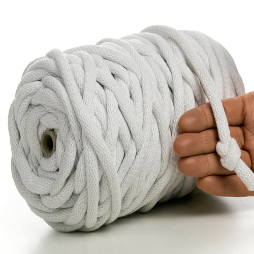 WHITE RECYCLED COTTON CORD 10 MM, 60 M